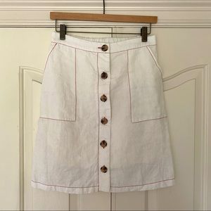 Roolee linen button skirt